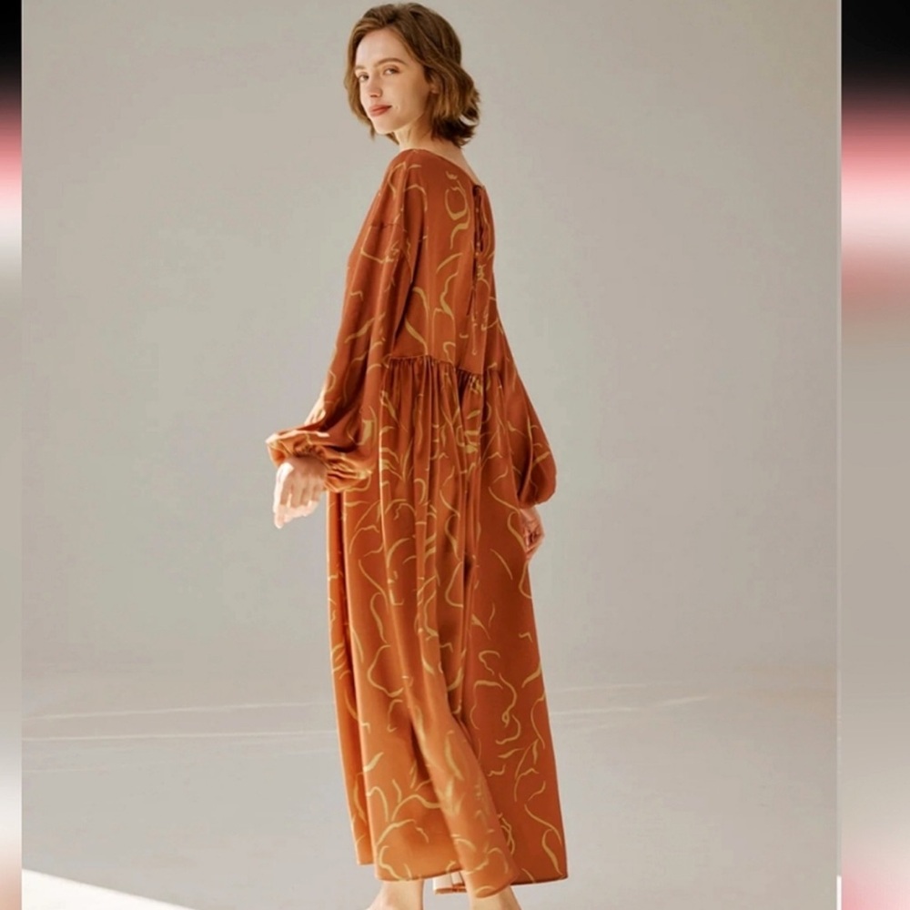 NAP Loungewear NWT Boho Maxi Print Dress Size S - Picture 3 of 13